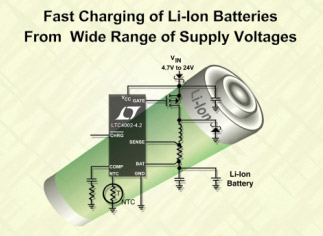 凌特公司（Linear Technology）推出獨(dú)立的開(kāi)關(guān)模式鋰離子電池充電器 LTC4002
